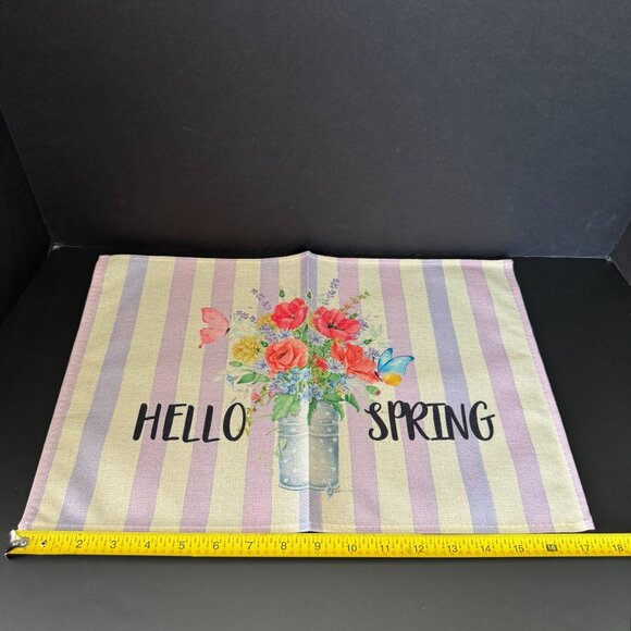 Set Of 6 Spring Placemats With Floral & Fun Designs Country Cottage bike farm tr - Picture 8 of 12